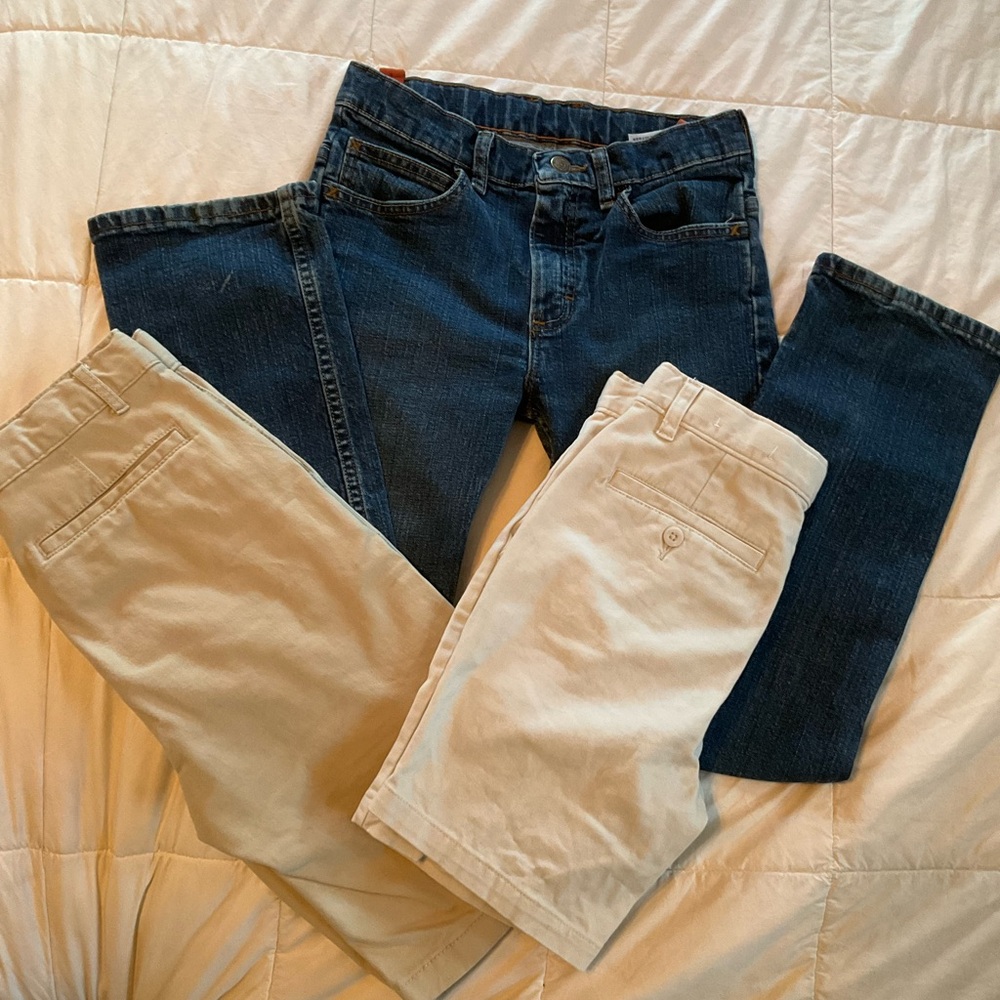 Wrangler Kids Blue Jeans and Tan Pants